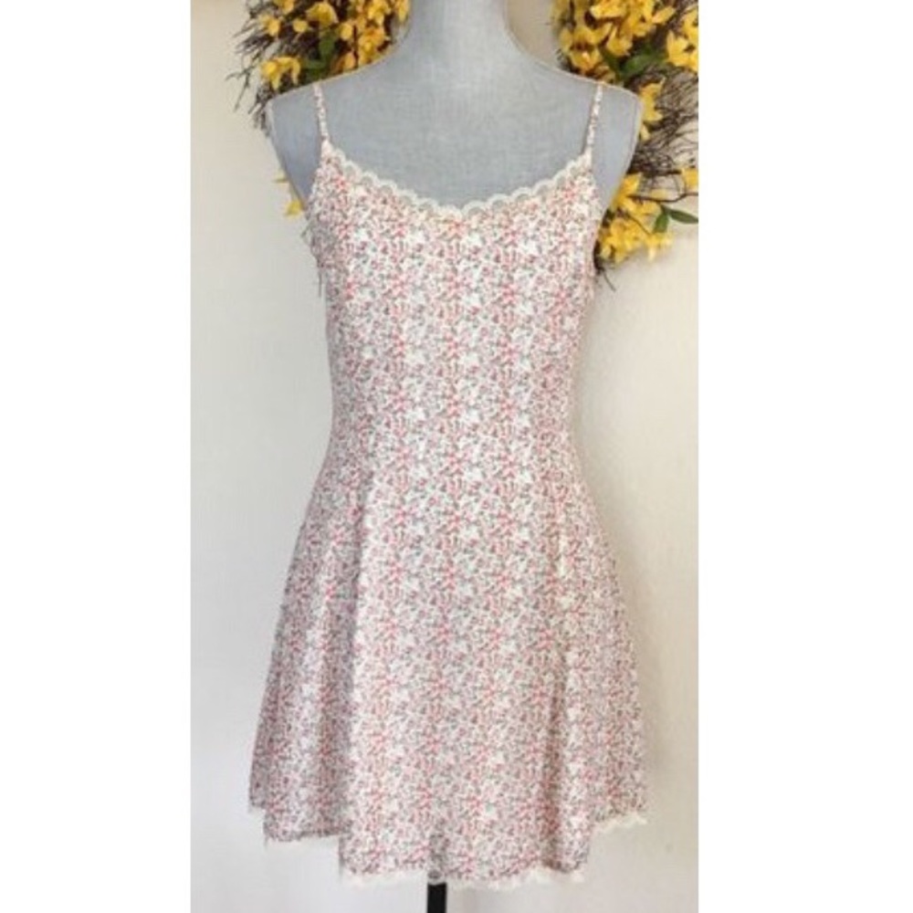 Lucca couture lace trim slip dress